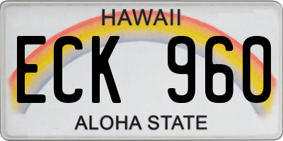 HI license plate ECK960