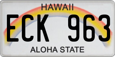 HI license plate ECK963