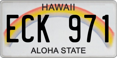 HI license plate ECK971