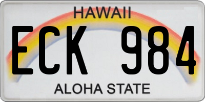 HI license plate ECK984