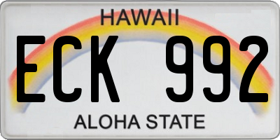 HI license plate ECK992