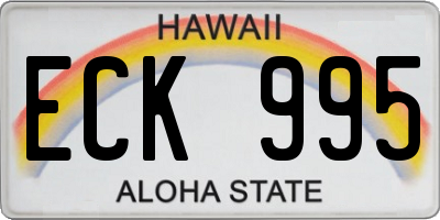 HI license plate ECK995