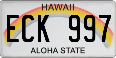 HI license plate ECK997
