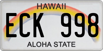 HI license plate ECK998
