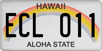 HI license plate ECL011