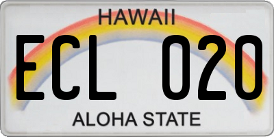 HI license plate ECL020