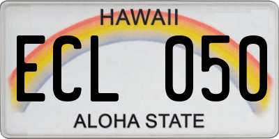 HI license plate ECL050