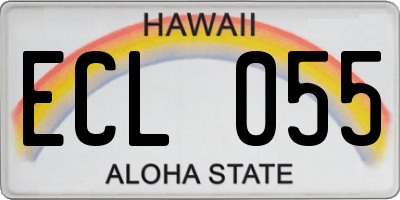HI license plate ECL055