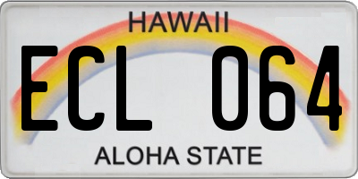 HI license plate ECL064