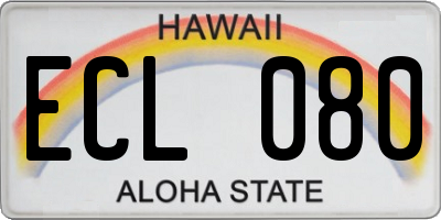 HI license plate ECL080