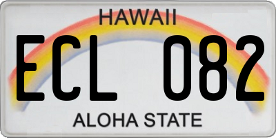 HI license plate ECL082