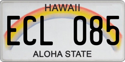 HI license plate ECL085