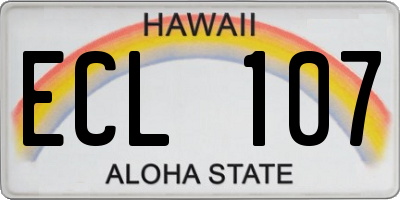 HI license plate ECL107