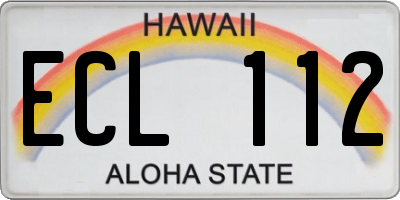 HI license plate ECL112