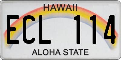 HI license plate ECL114