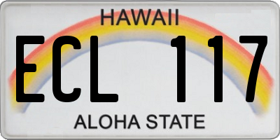 HI license plate ECL117