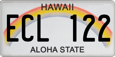 HI license plate ECL122