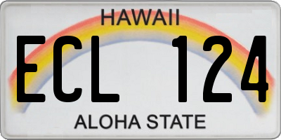 HI license plate ECL124