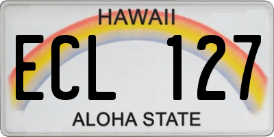 HI license plate ECL127