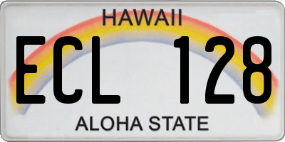 HI license plate ECL128
