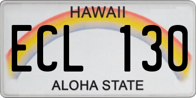 HI license plate ECL130