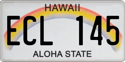 HI license plate ECL145