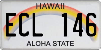 HI license plate ECL146