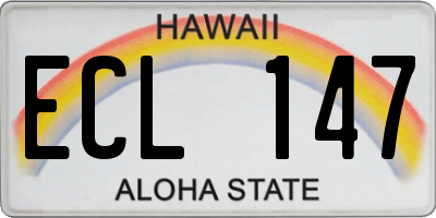 HI license plate ECL147
