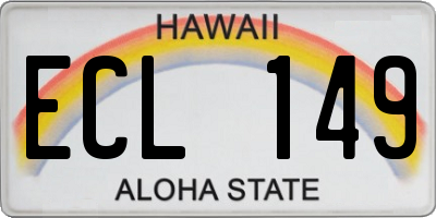 HI license plate ECL149