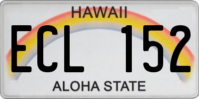 HI license plate ECL152
