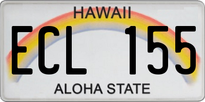 HI license plate ECL155