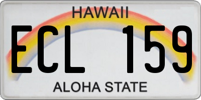 HI license plate ECL159