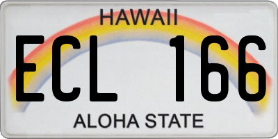 HI license plate ECL166