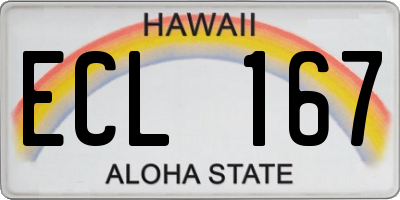 HI license plate ECL167