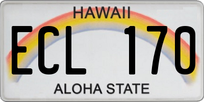 HI license plate ECL170