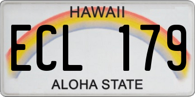 HI license plate ECL179