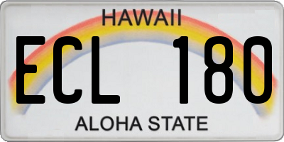 HI license plate ECL180