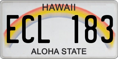 HI license plate ECL183