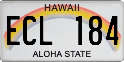 HI license plate ECL184