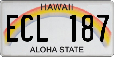 HI license plate ECL187