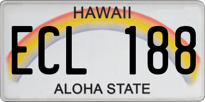 HI license plate ECL188