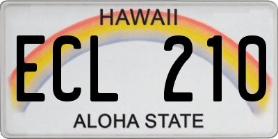 HI license plate ECL210
