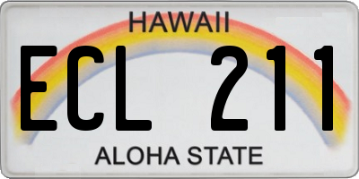 HI license plate ECL211
