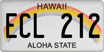 HI license plate ECL212