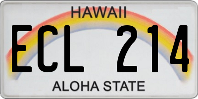 HI license plate ECL214