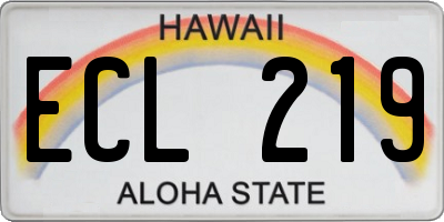 HI license plate ECL219