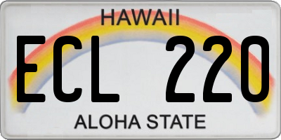 HI license plate ECL220