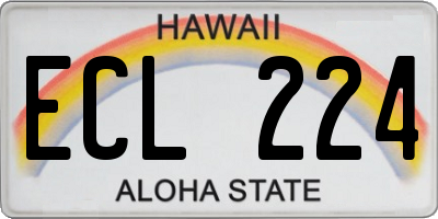 HI license plate ECL224