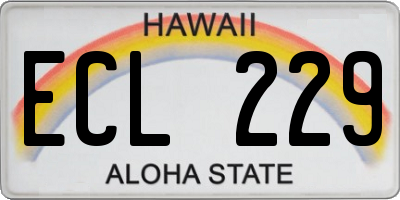 HI license plate ECL229