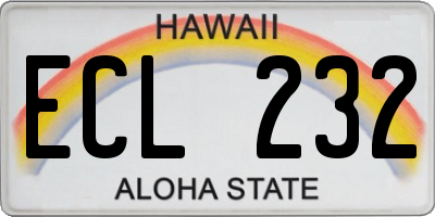 HI license plate ECL232